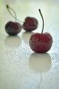 Closeup Cherry Fruits on Wooden Table