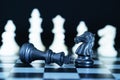 Closeup chess pieces on chessboard Royalty Free Stock Photo