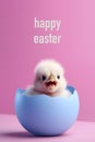 chick in egg and text happy easter, AI generated