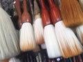 Closeup of Chinese calligraphy brushes. Royalty Free Stock Photo