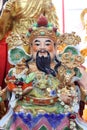 Closeup Chinese god statue.