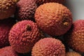 Closeup of Chinese lychee fruit Royalty Free Stock Photo