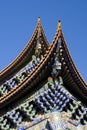 Closeup of Chinese temple eaves