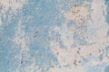 Closeup of chipped paint on blue wall , texture ready Royalty Free Stock Photo
