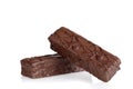 Closeup chocolate bar cakes on white Royalty Free Stock Photo