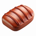 Closeup Chocolate Bar Piece with Smooth Brown Glossy Finish and Parallel Grooved Design for Confectionery Usage Royalty Free Stock Photo
