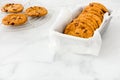 Closeup of Chocolate Chip Cookies in Baking Form Royalty Free Stock Photo