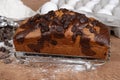 Closeup chocolate chip pound cake Royalty Free Stock Photo