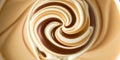 Closeup of chocolate and coffee cream swirls, abstract food background
