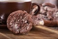 Closeup of a Chocolate Fudge Cookie Royalty Free Stock Photo