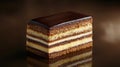 Closeup Chocolate Layered Cake Slice Royalty Free Stock Photo