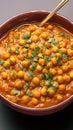 Closeup Chole Masala, a rich and aromatic Punjabi dish.