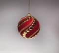 Closeup christmas ball on grey background Royalty Free Stock Photo