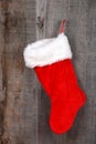 Closeup christmas sock hanging Royalty Free Stock Photo