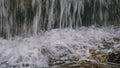 Closeup cinematic image of waterfall in the rainforest jungle at Amboro National Park, Bolivia