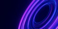 Closeup of circular data light speed flow. Abstract round digital data stream of quantum computing. Cyberspace of qubit