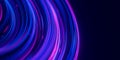 Closeup of circular data light speed flow. Abstract round digital data stream of quantum computing. Cyberspace of qubit