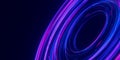 Closeup of circular data light speed flow. Abstract round digital data stream of quantum computing. Cyberspace of qubit