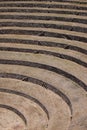 Closeup of circular terraces at Moray Inca Ruins near Cusco, Peru