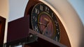 Closeup of a classic antique Indoor metal accurate clock