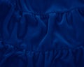 Closeup classic blue macro texture of blue fleece material fabric or clothing. Toned trendy 2020 year colour background with
