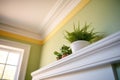 closeup of classic dentil molding on a cornice Royalty Free Stock Photo