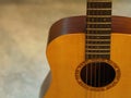 Closeup Classic and Folk Guitar. Beautiful Background.