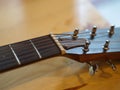 Closeup Classic and Folk Guitar. Beautiful Background.