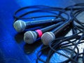 Closeup of classic microphone at concert on stage Royalty Free Stock Photo