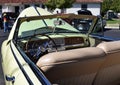 Closeup of Classic 1949 Origin Special Yellow-colored Deluxe Plymouth Convertible Pale