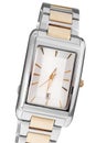 Closeup classic woman wristwatch on white Royalty Free Stock Photo