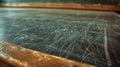 A closeup of a classroom blackboard covered in chalk dust capturing the timeless practice of teaching through lectures Royalty Free Stock Photo