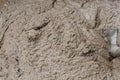 Closeup of clay plaster mud with cement and sand added Royalty Free Stock Photo