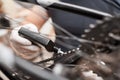 Cleaning and oiling a Bicycle chain and gear with oil