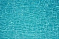 Closeup of clear pool water surface with ripples in trendy mint color