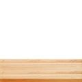 Closeup Clear wooden studio background on white background - wel