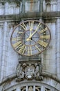 Closeup of the clock of Sao Bento Church, in Sao Paulo