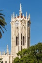 Closeup of Clock tower top of Auckland University. Royalty Free Stock Photo