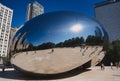 Closeup of the Cloud Gate aka The Bean inside the Millenium Park in Chicago, IL, USA Royalty Free Stock Photo
