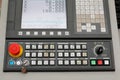 Closeup of CNC machining center control panel Royalty Free Stock Photo