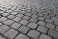 Closeup of a cobblestone road Royalty Free Stock Photo