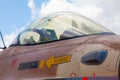 Closeup on the cockpit of F-16