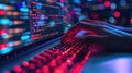 Closeup coding html and programming on screen laptop, development web, developer