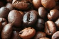 Closeup of coffe grains