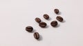 Closeup Coffee Bean Isolated White Background, Empty Space For Text Royalty Free Stock Photo