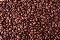 Closeup coffee beans backdrop texture background