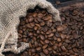 Closeup of coffee beans for background and texture. Coffee beans background. Brown coffee seeds.