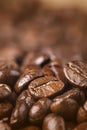 Closeup of coffee beans with Shallow depth of field Royalty Free Stock Photo