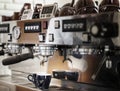 Closeup of A coffee machine Royalty Free Stock Photo