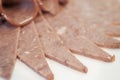 Closeup of cold meat slices Royalty Free Stock Photo